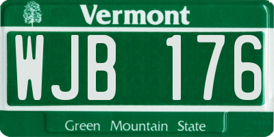 VT license plate WJB176