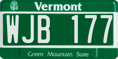 VT license plate WJB177