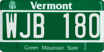 VT license plate WJB180