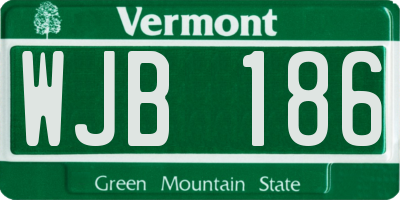 VT license plate WJB186