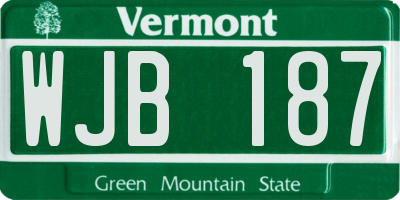 VT license plate WJB187