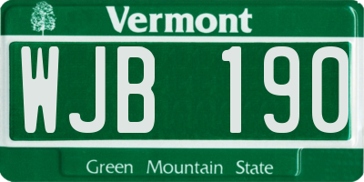 VT license plate WJB190