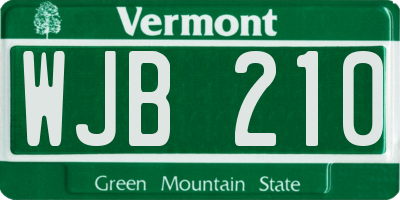 VT license plate WJB210