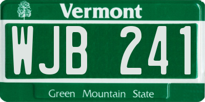 VT license plate WJB241