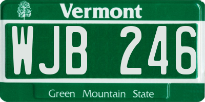 VT license plate WJB246