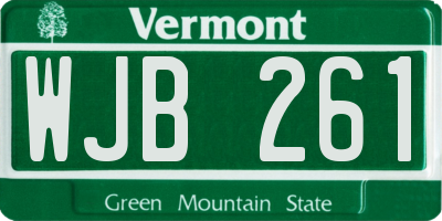VT license plate WJB261