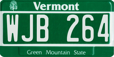 VT license plate WJB264