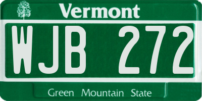 VT license plate WJB272