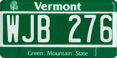 VT license plate WJB276