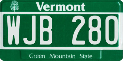 VT license plate WJB280