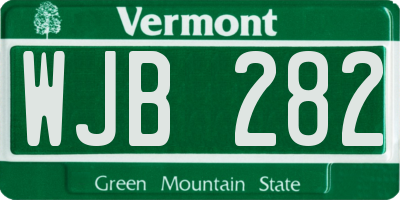 VT license plate WJB282