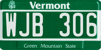 VT license plate WJB306