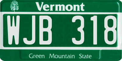 VT license plate WJB318