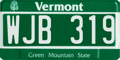 VT license plate WJB319