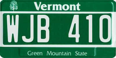 VT license plate WJB410