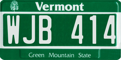 VT license plate WJB414