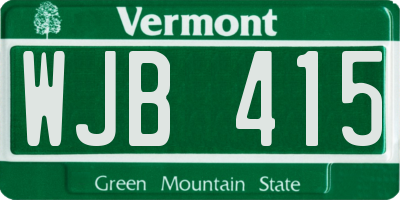 VT license plate WJB415
