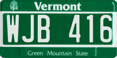 VT license plate WJB416
