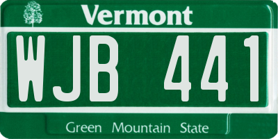 VT license plate WJB441