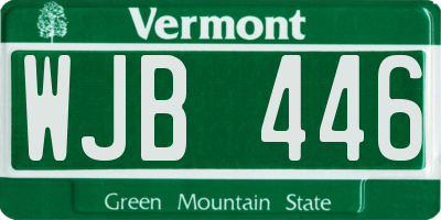 VT license plate WJB446