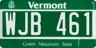 VT license plate WJB461