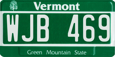 VT license plate WJB469