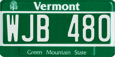 VT license plate WJB480