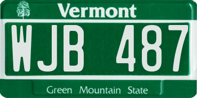 VT license plate WJB487