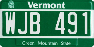 VT license plate WJB491