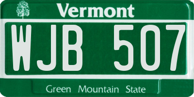VT license plate WJB507