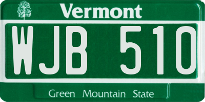 VT license plate WJB510
