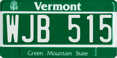 VT license plate WJB515