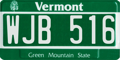 VT license plate WJB516