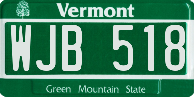 VT license plate WJB518