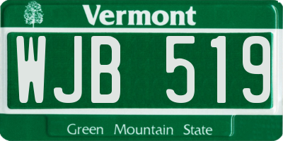 VT license plate WJB519