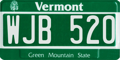 VT license plate WJB520