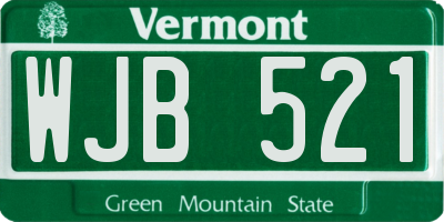 VT license plate WJB521