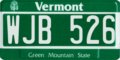 VT license plate WJB526