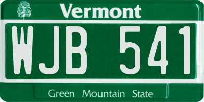 VT license plate WJB541
