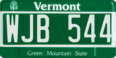 VT license plate WJB544