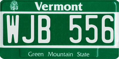 VT license plate WJB556