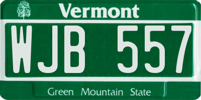 VT license plate WJB557