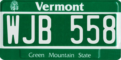 VT license plate WJB558