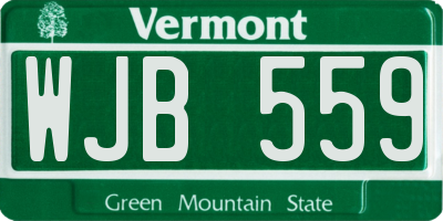 VT license plate WJB559