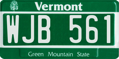 VT license plate WJB561