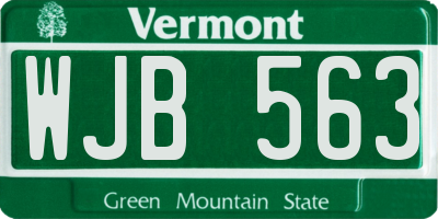 VT license plate WJB563