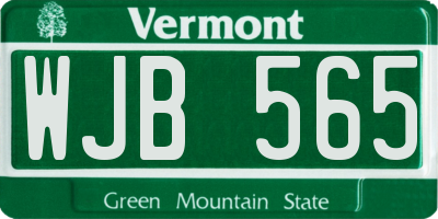 VT license plate WJB565