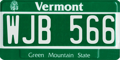 VT license plate WJB566