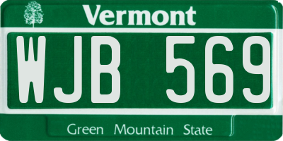 VT license plate WJB569