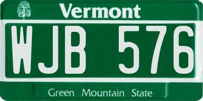 VT license plate WJB576